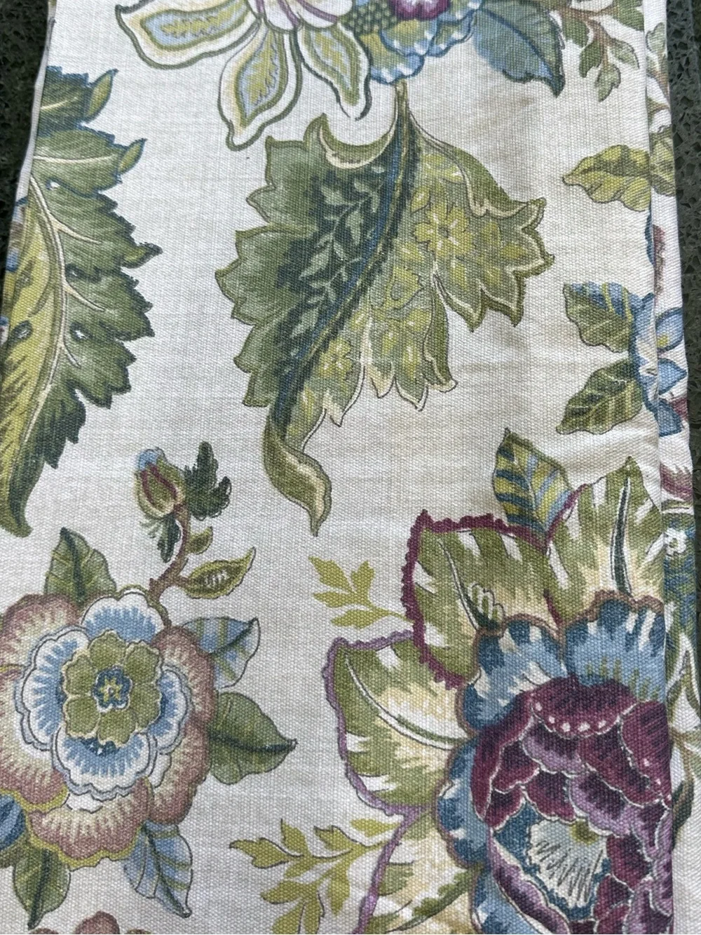 Jacobean Floral Fabric Shower Curtain Traditional Blue Purple Green 70X72 READ